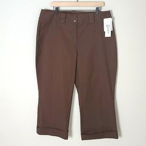 Anne Klein Brown Cropped Ankle Pants NWT